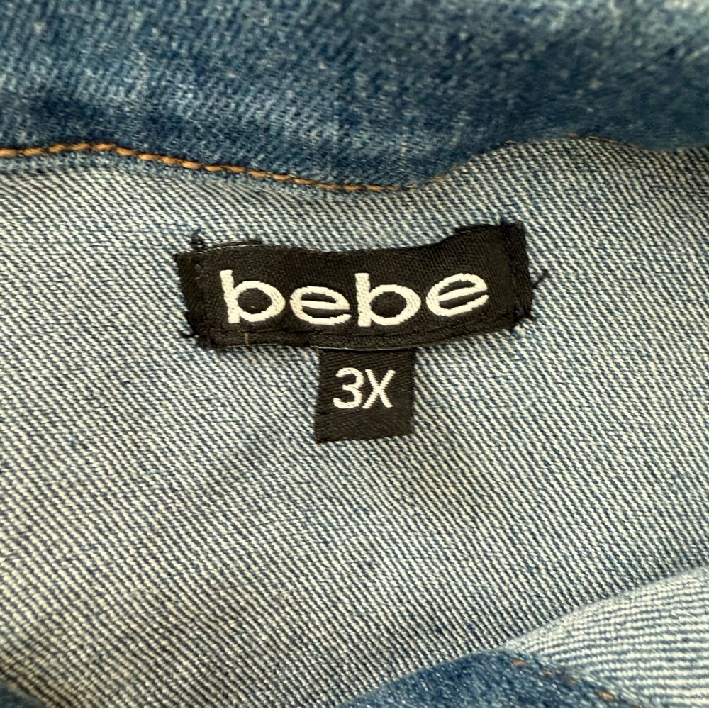 Bebe Y2K Denim Button Down Sleeveless Midi Dress Sz 3X‎ - Picture 8 of 12